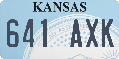KS license plate 641AXK