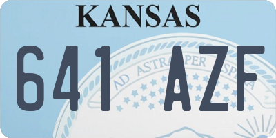 KS license plate 641AZF