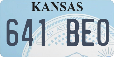 KS license plate 641BEO