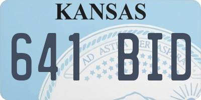 KS license plate 641BID