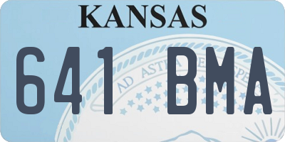 KS license plate 641BMA