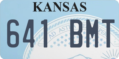 KS license plate 641BMT