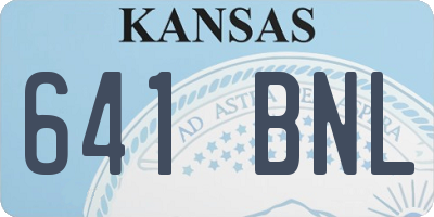 KS license plate 641BNL