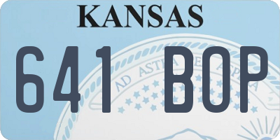 KS license plate 641BOP