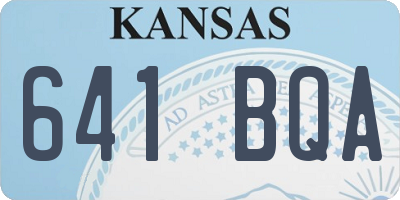 KS license plate 641BQA
