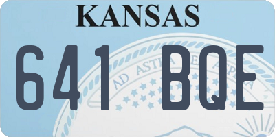 KS license plate 641BQE