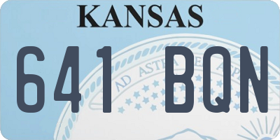 KS license plate 641BQN