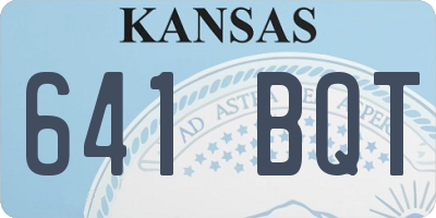 KS license plate 641BQT