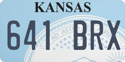 KS license plate 641BRX