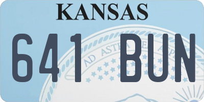 KS license plate 641BUN