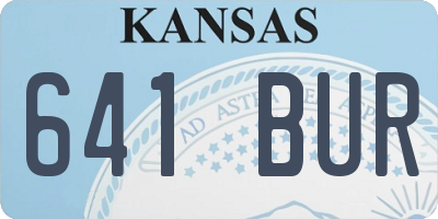 KS license plate 641BUR