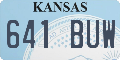 KS license plate 641BUW
