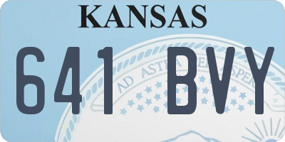 KS license plate 641BVY
