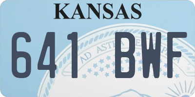 KS license plate 641BWF