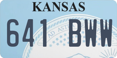 KS license plate 641BWW