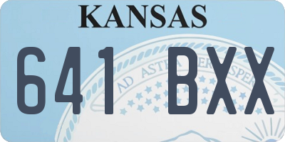 KS license plate 641BXX
