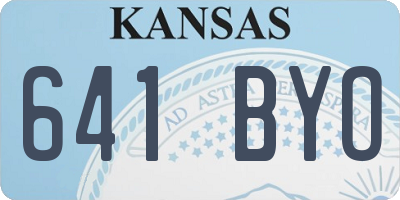 KS license plate 641BYO