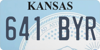 KS license plate 641BYR