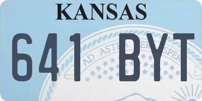 KS license plate 641BYT