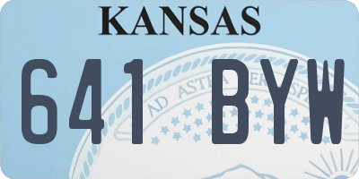 KS license plate 641BYW