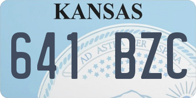 KS license plate 641BZC