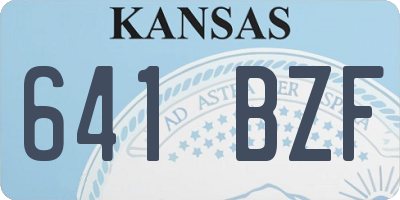 KS license plate 641BZF