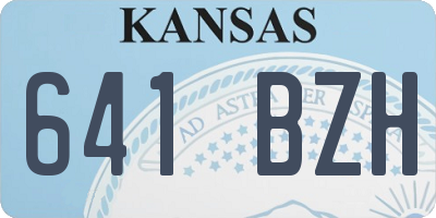 KS license plate 641BZH