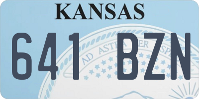 KS license plate 641BZN