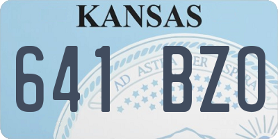KS license plate 641BZO