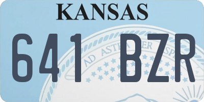 KS license plate 641BZR