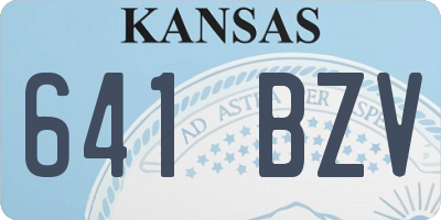 KS license plate 641BZV