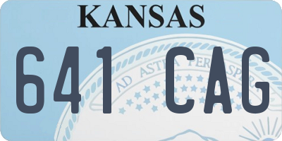 KS license plate 641CAG