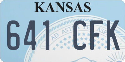 KS license plate 641CFK