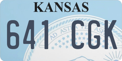 KS license plate 641CGK