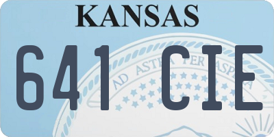 KS license plate 641CIE