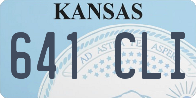 KS license plate 641CLI