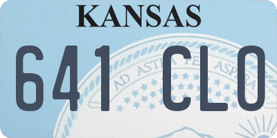 KS license plate 641CLO