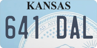 KS license plate 641DAL