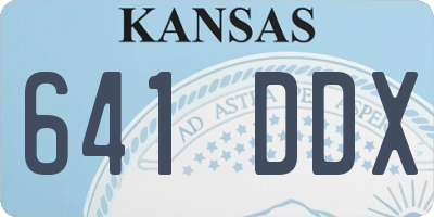 KS license plate 641DDX