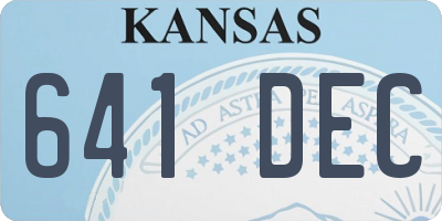 KS license plate 641DEC