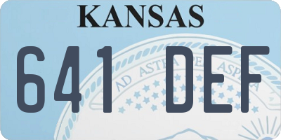 KS license plate 641DEF