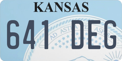 KS license plate 641DEG