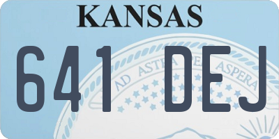 KS license plate 641DEJ