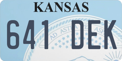 KS license plate 641DEK