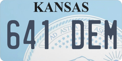 KS license plate 641DEM