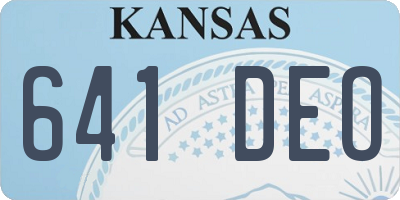 KS license plate 641DEO