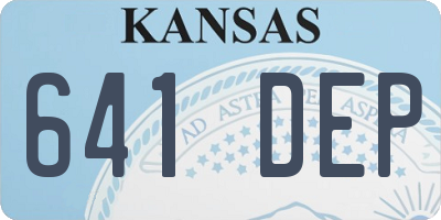 KS license plate 641DEP