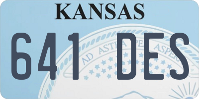 KS license plate 641DES