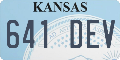 KS license plate 641DEV