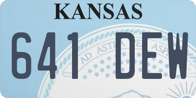 KS license plate 641DEW
